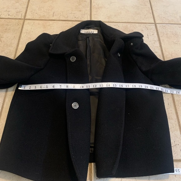 Jaeger London Black 100% Wool Cropped Jacket US 16 - Picture 3 of 12